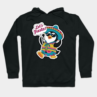 Cute Funny Penguin Let's Fiesta Kawaii Cinco de Mayo Party Hoodie